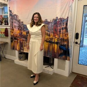 ANTONIO MELANI Cream Skirt Set